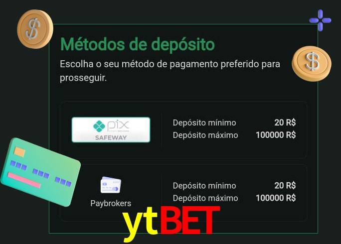 O cassino ytbet oferece uma grande variedade de métodos de pagamento